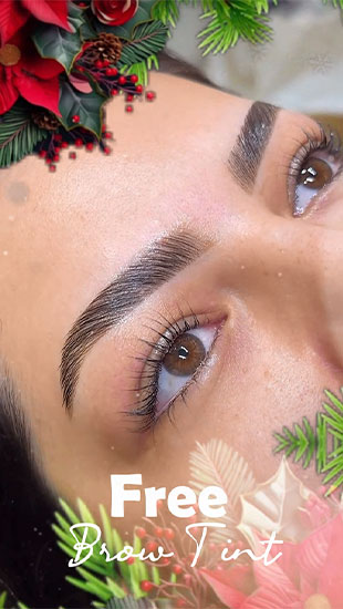 get FREE Brow Tint when you book lash extensions